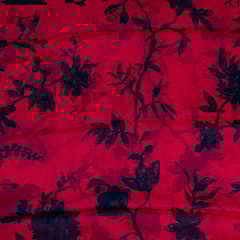 Majenta Colour Viscose Organza Digital Printed Fabric