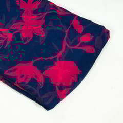 Blue Colour Viscose Organza Digital Printed Fabric