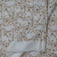 White Dyeable Viscose Velvet Embroidered Fabric
