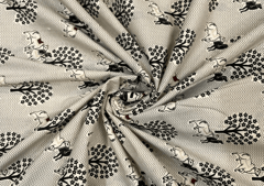 Printed Cotton Cambric White Lace Chevron Animal Print