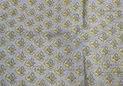 Printed Cotton Cambric Grey Yellow Flowers
