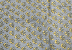 Printed Cotton Cambric Grey Yellow Flowers