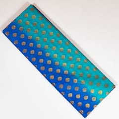 Blue with Firozi Colour Silk Shibori Booti Fabric
