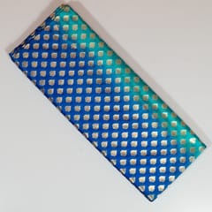 Blue with Firozi Colour Silk Shibori Booti Fabric