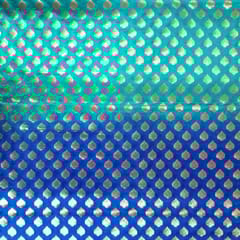 Blue with Firozi Colour Silk Shibori Booti Fabric