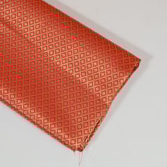 Red Colour Satin Brocade Fabric