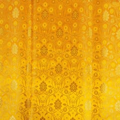 Yellow Colour Satin Brocade Fabric