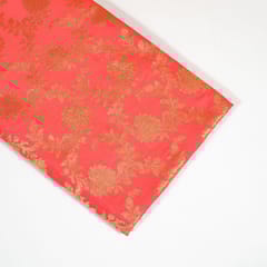 Pink Colour Satin Brocade Fabric