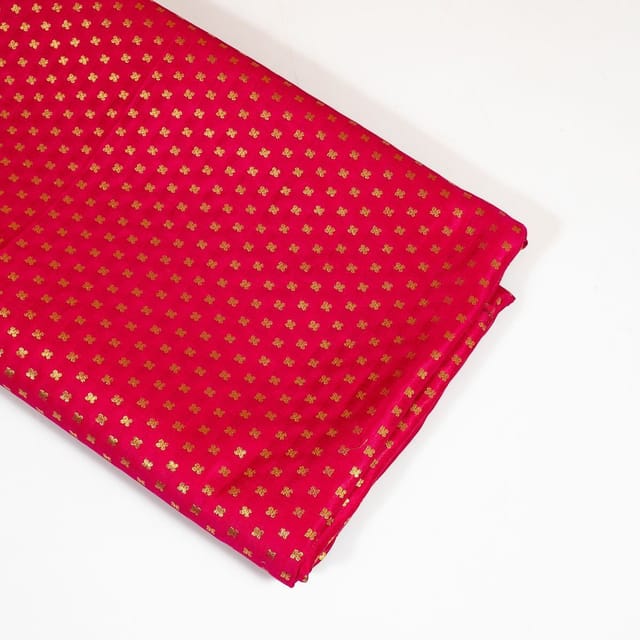 Majenta Colour Satin Brocade Fabric