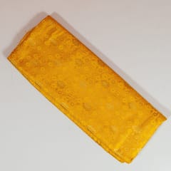 Yellow Colour Satin Brocade Fabric