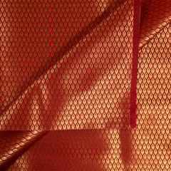 Red Colour Satin Brocade Fabric