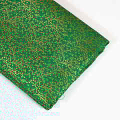 Green Colour Satin Brocade Fabric