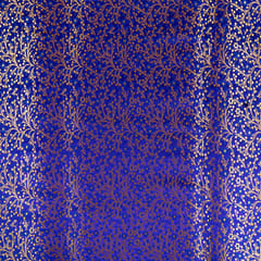Blue Colour Satin Brocade Fabric