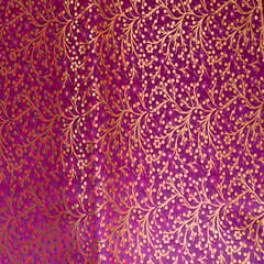 Purple Colour Satin Brocade Fabric