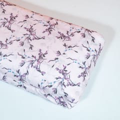 Pink Colour Poplin Lycra Printed Fabric