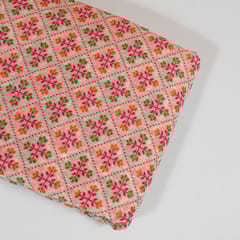 White Dyeable Chanderi Jacquard Fabric