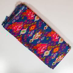 Blue Colour Dola Silk Digital Printed Fabric
