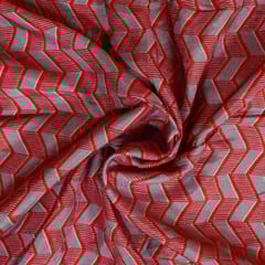 Grey Color Dola Silk Digital Printed Fabric