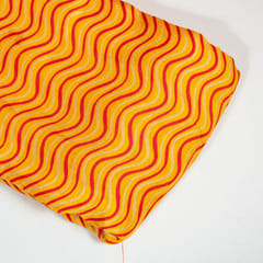 Yellow Colour Dola Silk Digital Printed Fabric