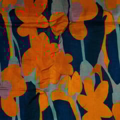 Blue Colour Dola Silk Digital Printed Fabric