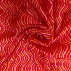 Majenta Color Dola Silk Digital Printed Fabric