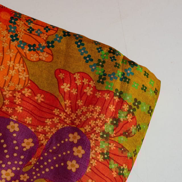 Mehendi Green Color Dola Silk Digital Printed Fabric