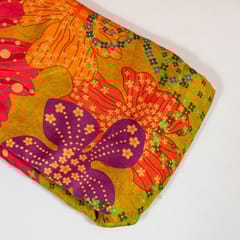 Mehendi Green Color Dola Silk Digital Printed Fabric