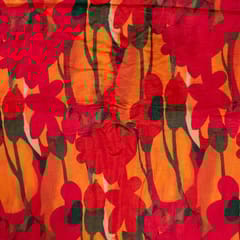 Multi Color Dola Silk Digital Printed Fabric