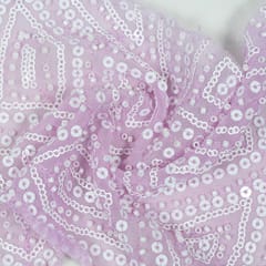 White Dyeable Georgette Beeds Embroidered Fabric