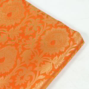 Orange Colour Brocade Fabric