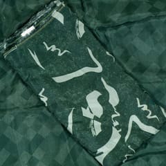 (5 mtr) Green Colour Uppada Silk Digital Printed Fabric Set
