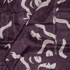 Wine Color Uppada Silk Digital Printed Fabric