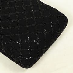 Black Colour Georgette Beeds Embroidered Fabric