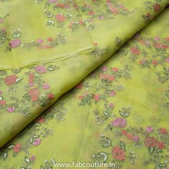 Yellow Colour Organza Embroidery