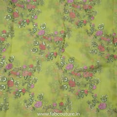 Yellow Colour Organza Embroidery