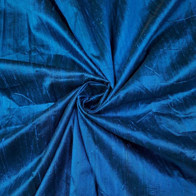 Blue Color 70 Gm Two Tone Raw Silk Fabric