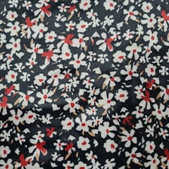 Black Color Velvet Printed Fabric