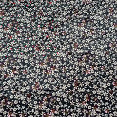 Black Color Velvet Printed Fabric