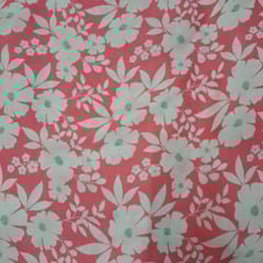 Baby Pink Color Satin Printed Fabric