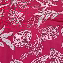 Pink Color Satin Printed Fabric