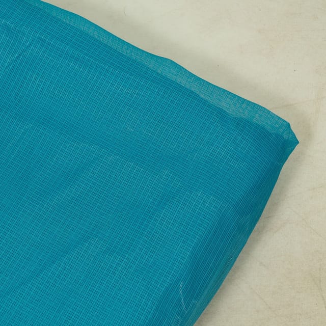 Firozi Colour Kota Doria Fabric