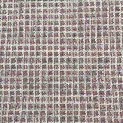 Pink Color Tweed Checks Fabric