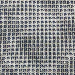 Navy Blue Color Tweed Checks Fabric