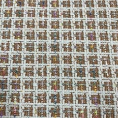 Camel Color Tweed Checks Fabric