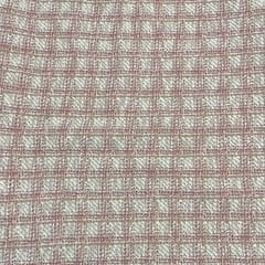 Dusty Pink Color Tweed Checks Fabric