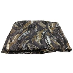 Dark Grey , Black With Golden Printed Rayon Fabric