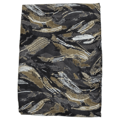 Dark Grey , Black With Golden Printed Rayon Fabric