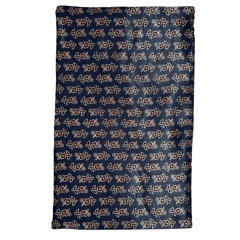 Blue Floral Printed Mashru Ajrakh Silk Fabric