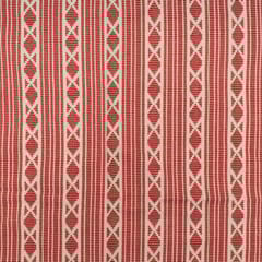 Red with White Colour Cotton Acrylic Fabric