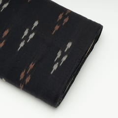 Black Color Cotton Ikat Fabric